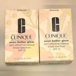 Clinique Even Better Glow Foundation SPF 15 Lot Of 2 - CN28 Ivory